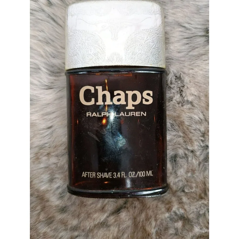Vintage Chaps by Ralph Lauren After Shave‎ 3.4 oz/100 ml 3/4 Full w Steer Lid